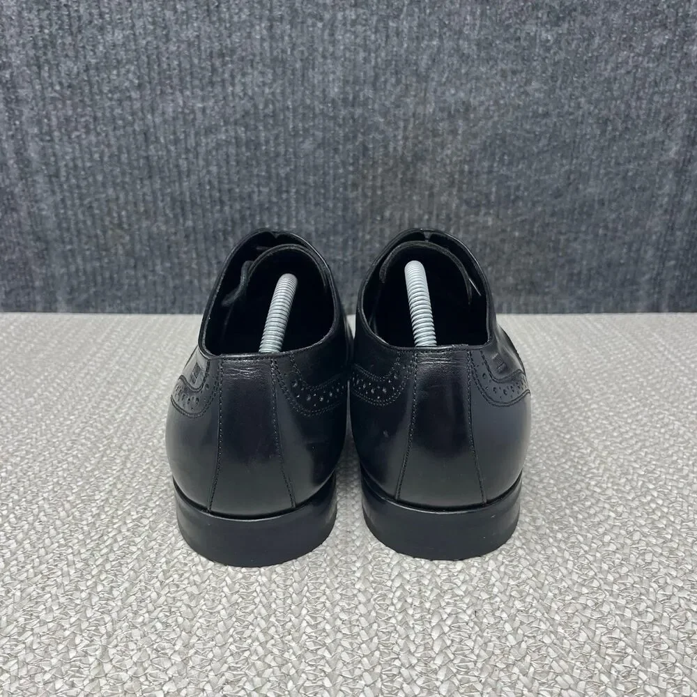 BOSS Hugo Boss Wingtip Oxford Dress Shoes Black Leather Mens Size 10 US